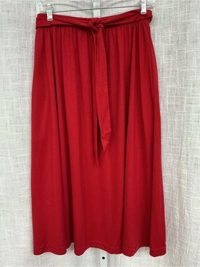 Classic Red Tie-Waist Maxi Skirt - Women